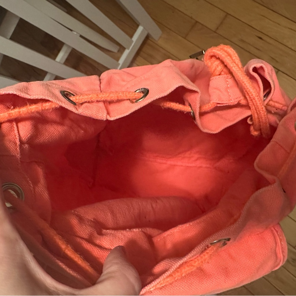 PINK Victoria's Secret Coral Canvas Backpack - Picture 12 of 13